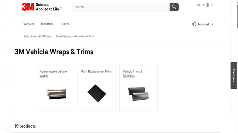 The page of the 3M website