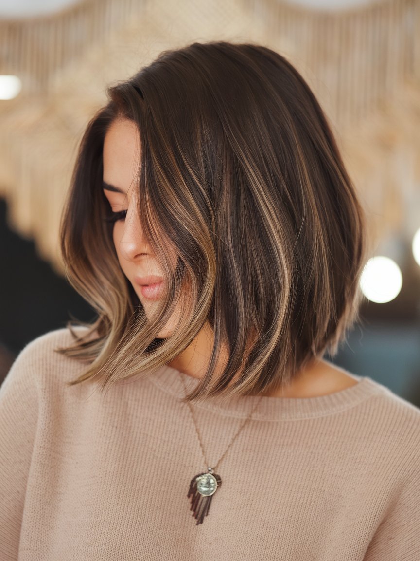 15. Long Bob with Side Part