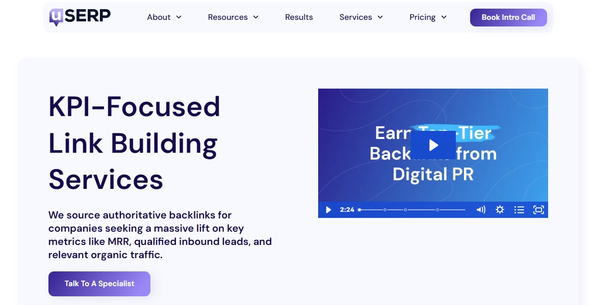 uSERP KPI-focused link building services