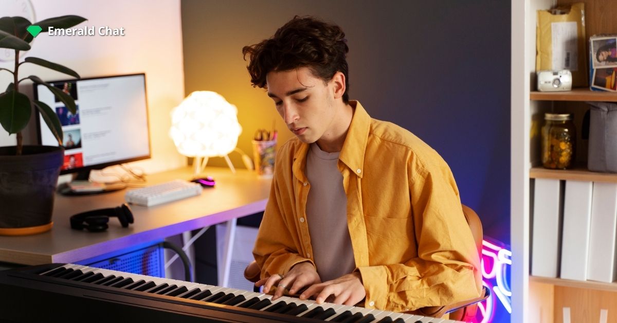 A man playing a piano
