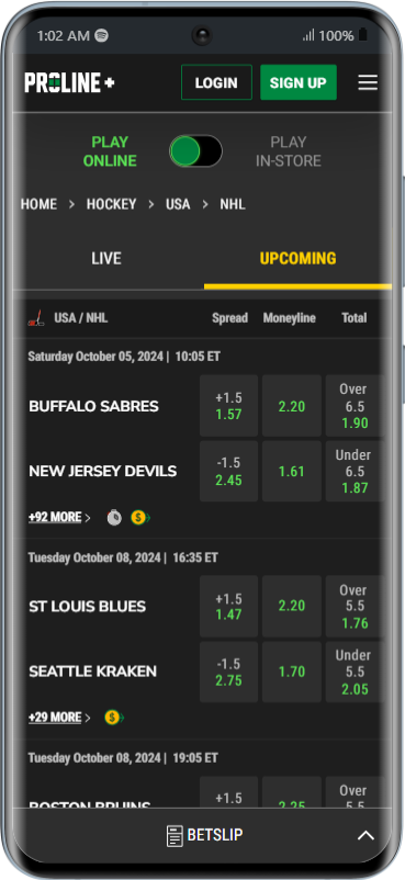 Proline NHL Betting Apps