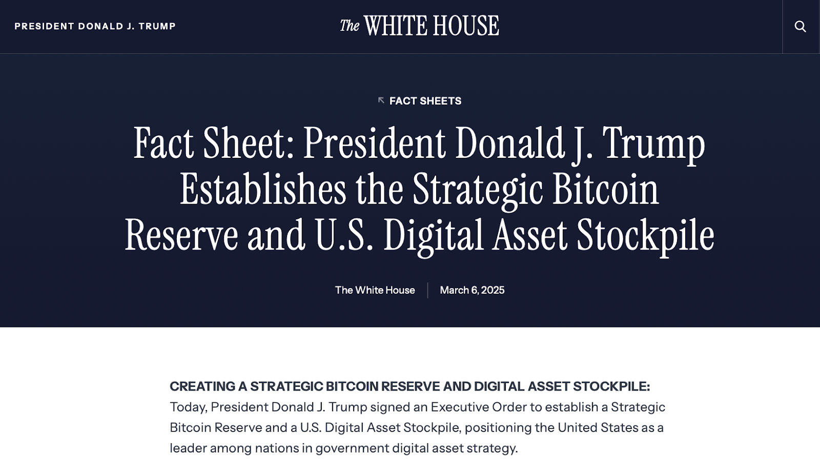 Trump’s "Strategic Bitcoin Reserve" reveal lacked concrete buying plans, sparking a sharp sell-the-news reaction in Bitcoin.
