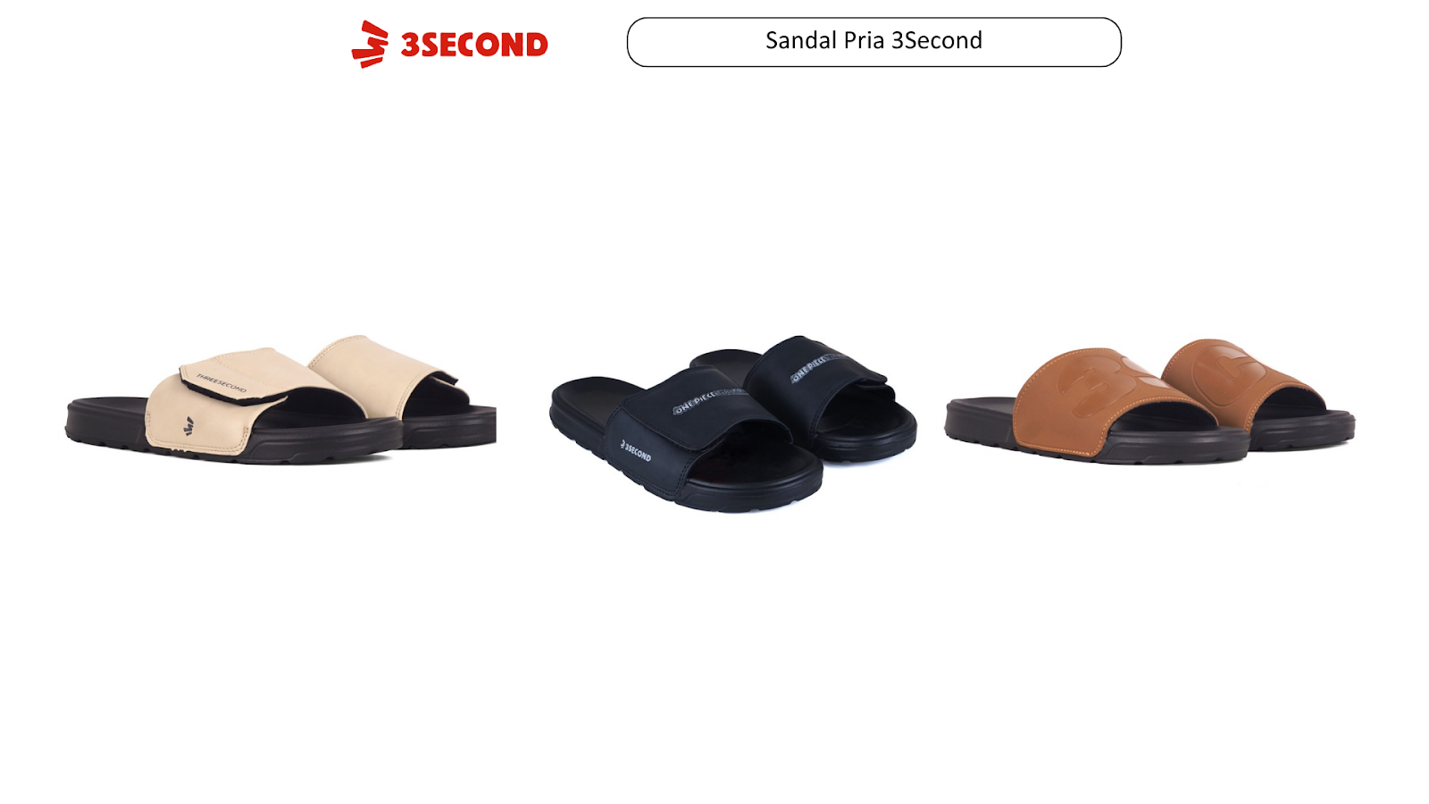 brand sandal pria 3second