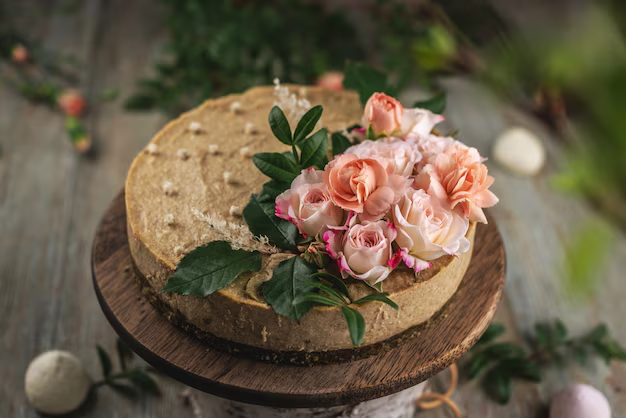 Birthday cake with flowers