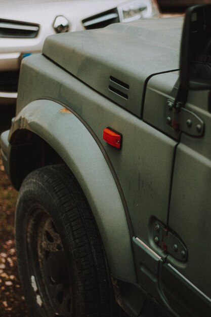 Close-up of freshly cleaned Jeep fenders