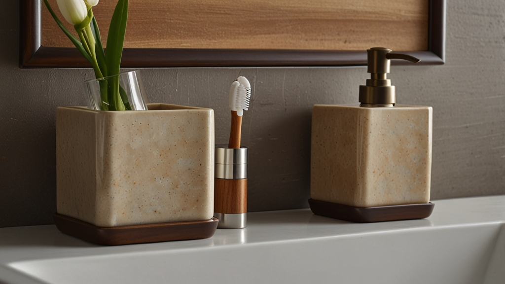 allen and roth soap pump and toothbrush holder set