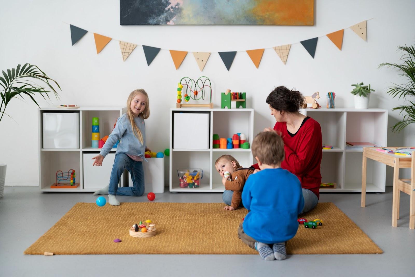 A person and kids playing with toysAI-generated content may be incorrect.