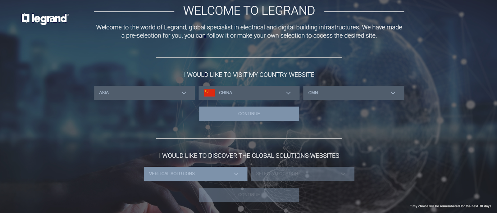 Home page for Legrand