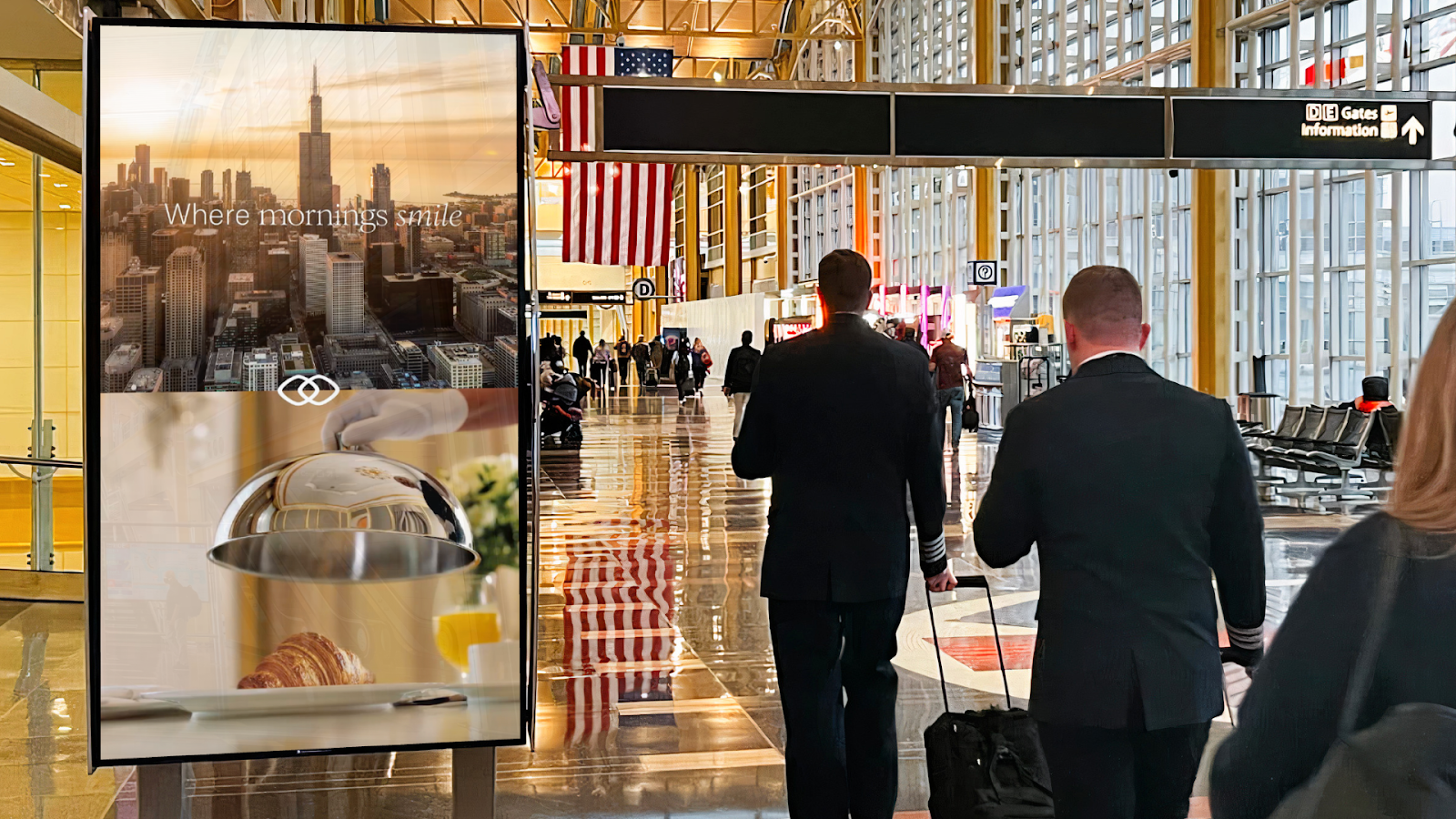 Mock-up of Sofitel's DOOH campaign in an airport