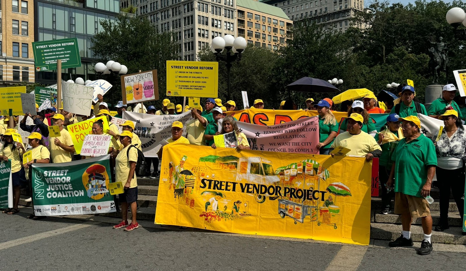The start of the Vendor Justice March at Union Square, August 15, 2024
