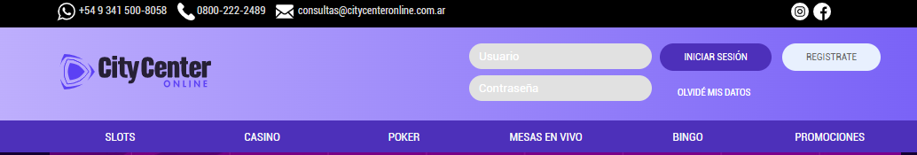 Métodos de Acceso a City Center Online
