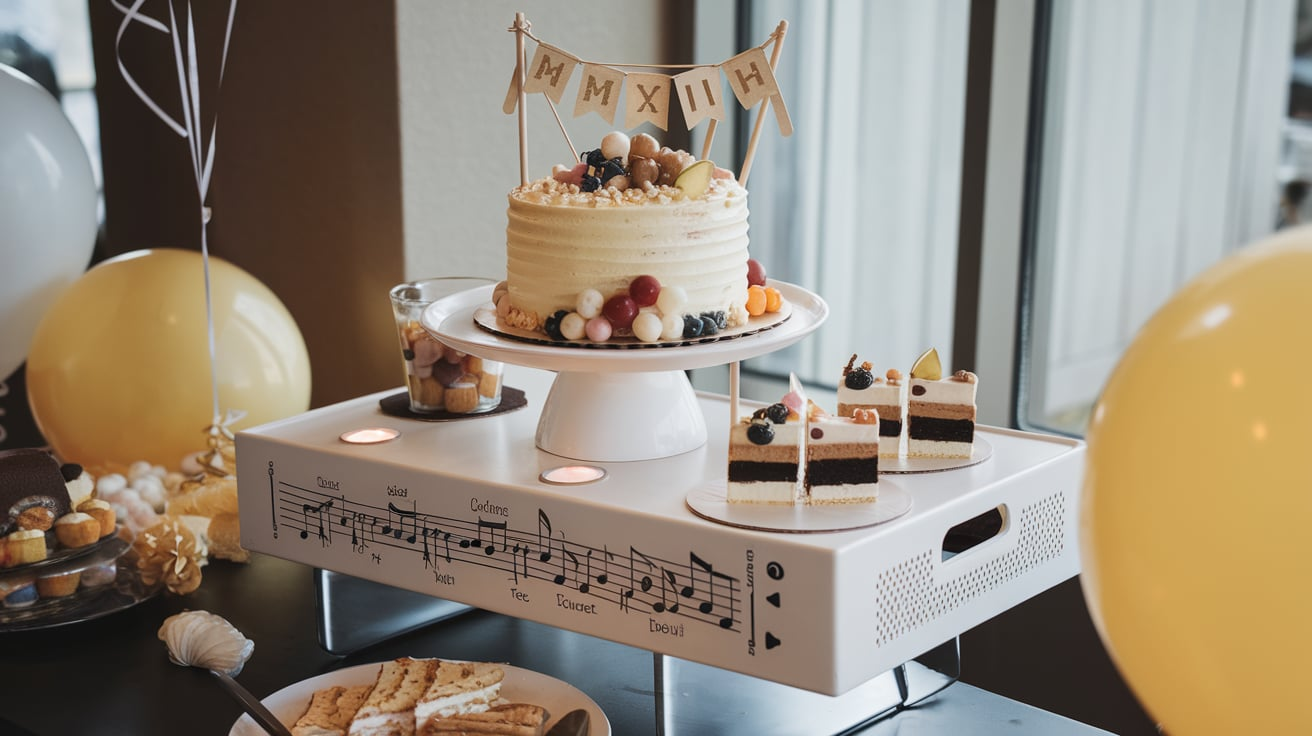 Prepology musical cake tray features