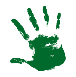 green hand print