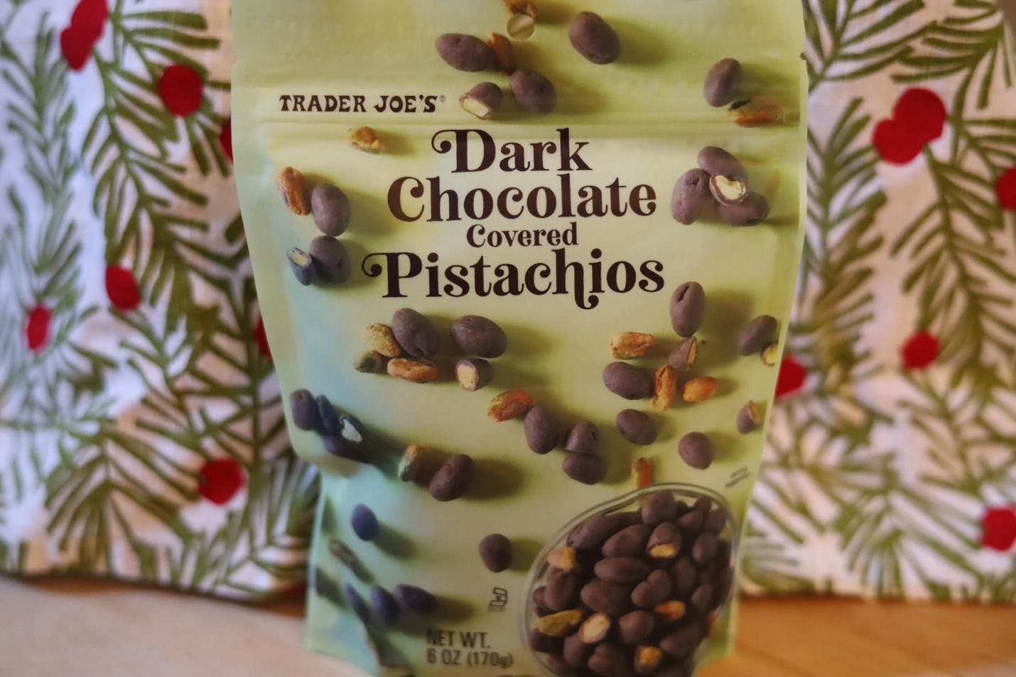 Trader Joe's dark chocolate covered pistachios