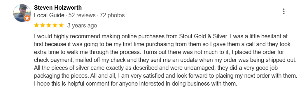 review 3 of Stout Gold and Silver