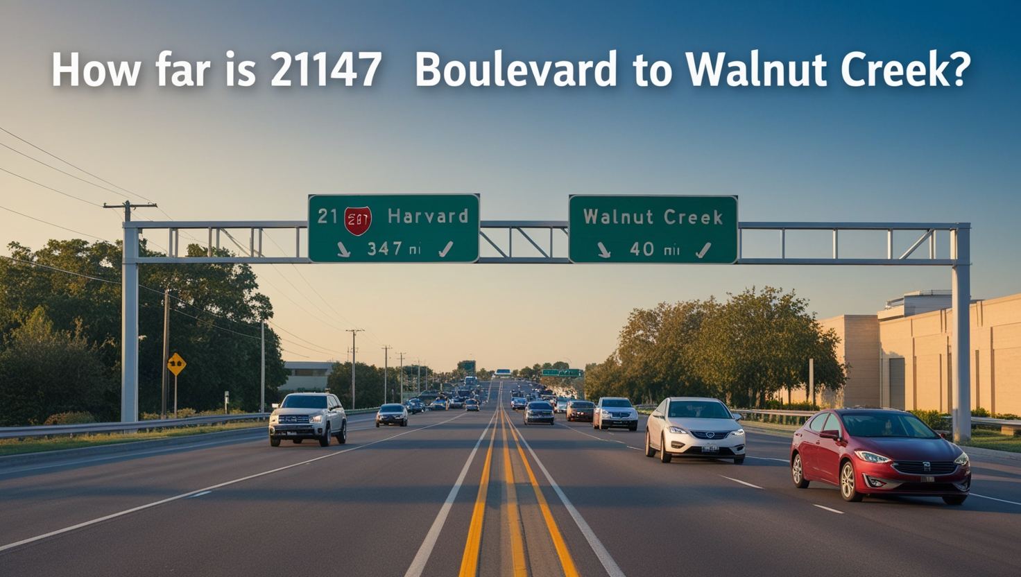 How Far is 21147 Harvard Boulevard to Walnut Creek