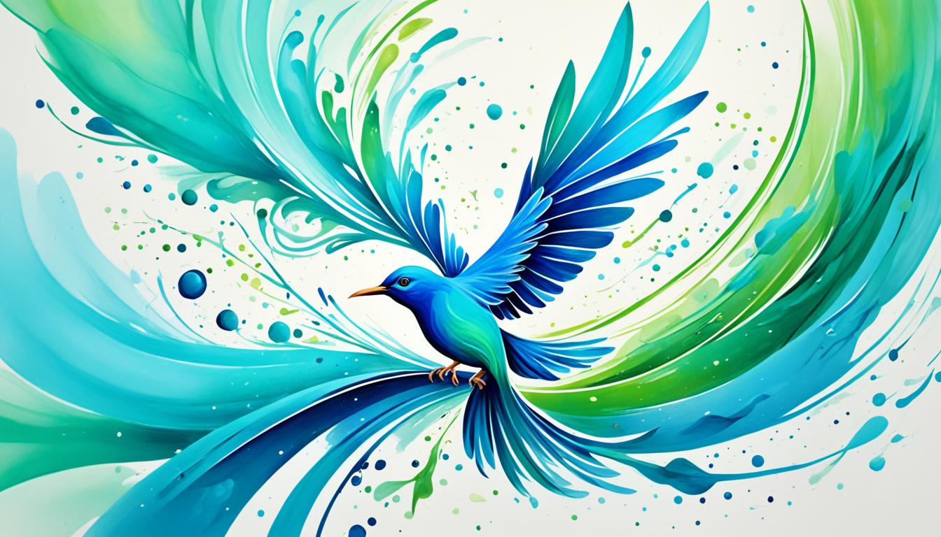 An image that symbolizes the process of releasing attachments. Incorporate elements that represent letting go, such as an open hand, a bird in flight, or a flowing river. Use colors that evoke a sense of calm and acceptance, like shades of blue or green. Show the subject looking forward with a sense of trust, as if she knows that the universe will guide her in the right direction. The image should feel light and airy, with an overall sense of freedom and release.