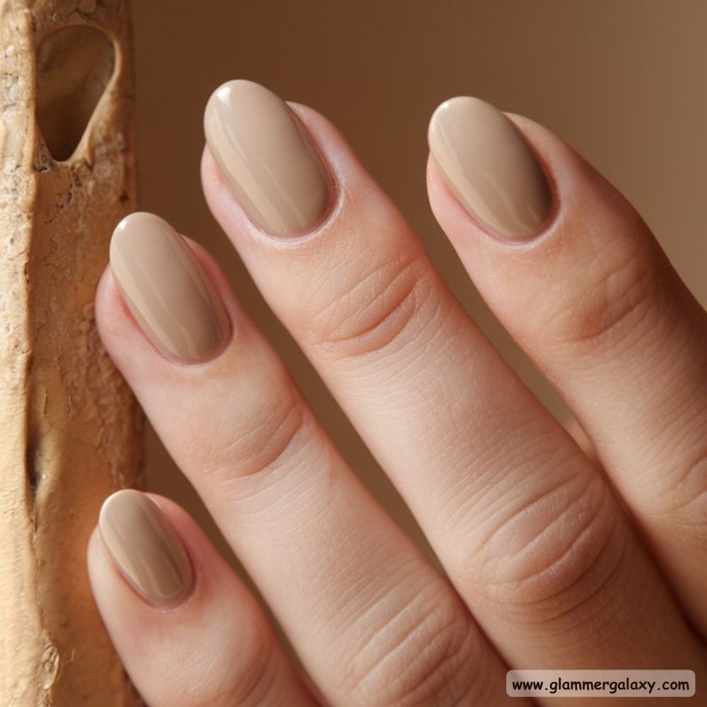 Old Money Inspired Nails having Soft Beige Nails
