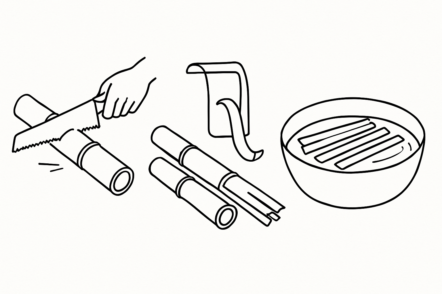 Preparing bamboo for basket making