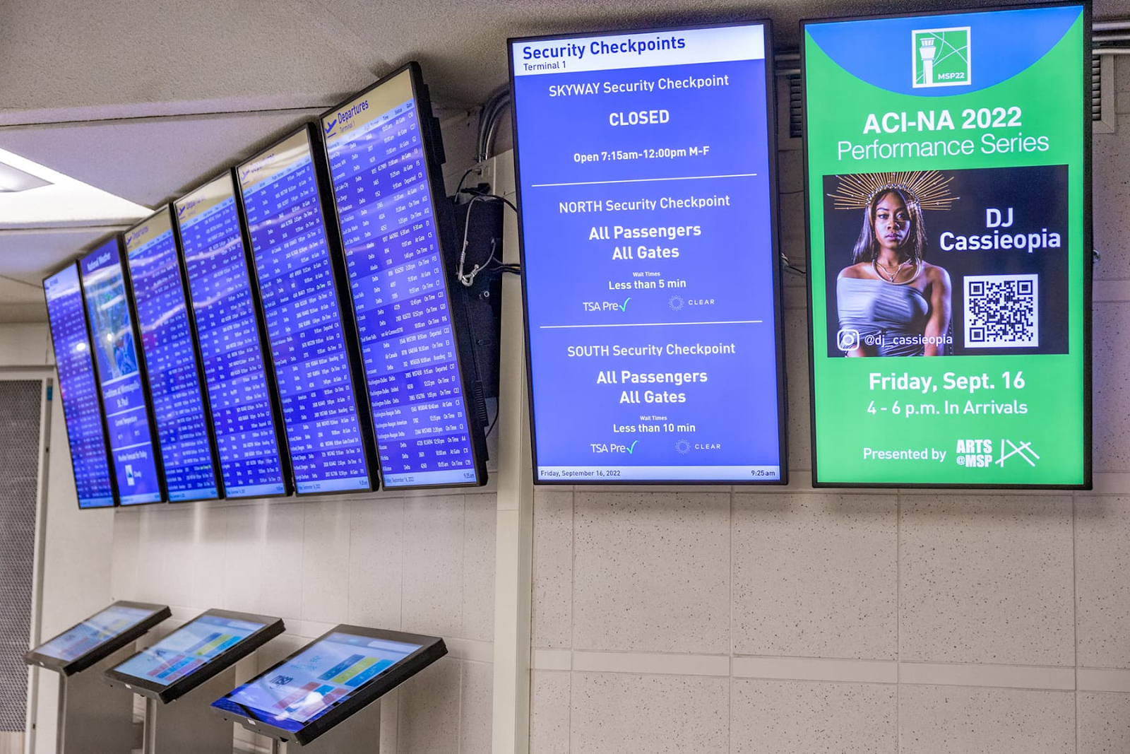 Digital bulletin boards for airports.