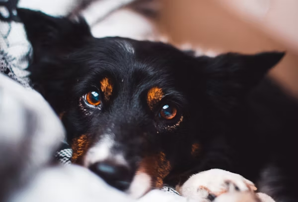 Close-up of brown and black dog