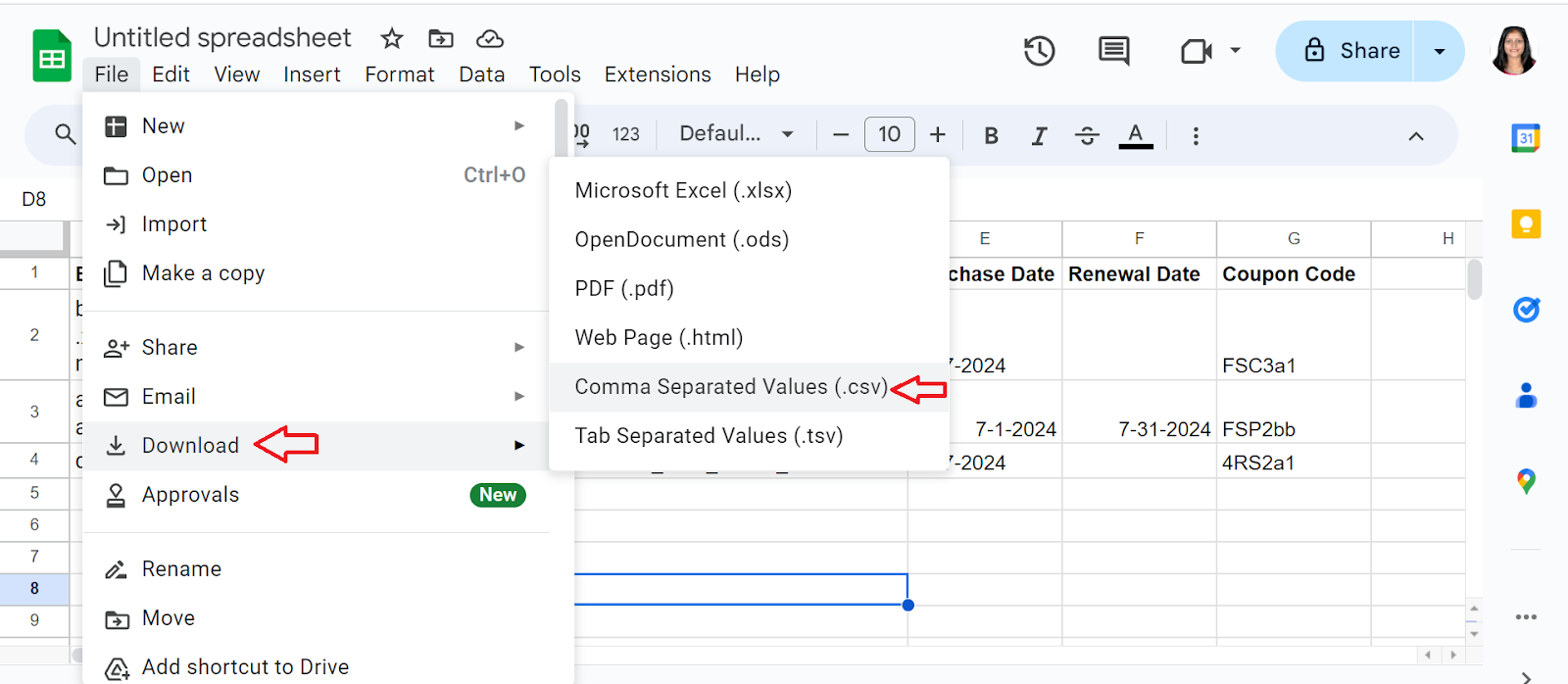 Mail Merge in Gmail using xFanatical Foresight-Download CSV 