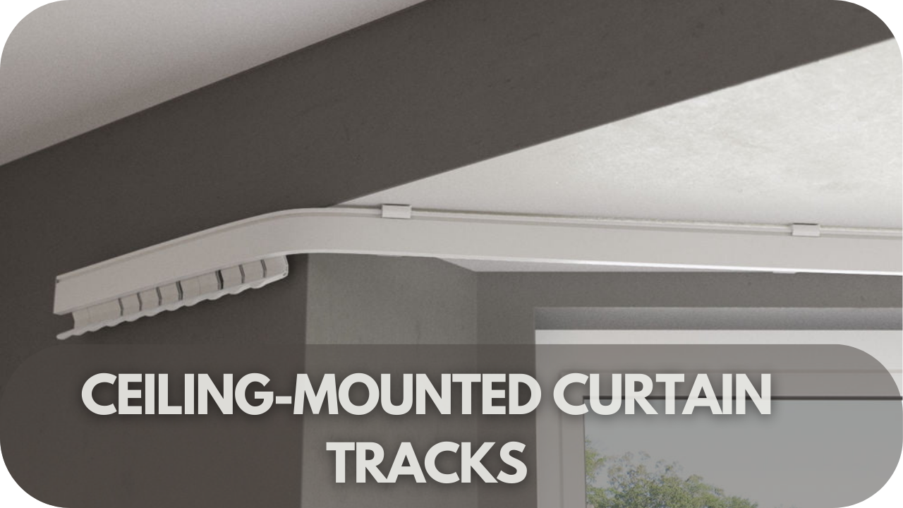 Sleek and modern ceiling-mounted tracks for a clean, floating look.