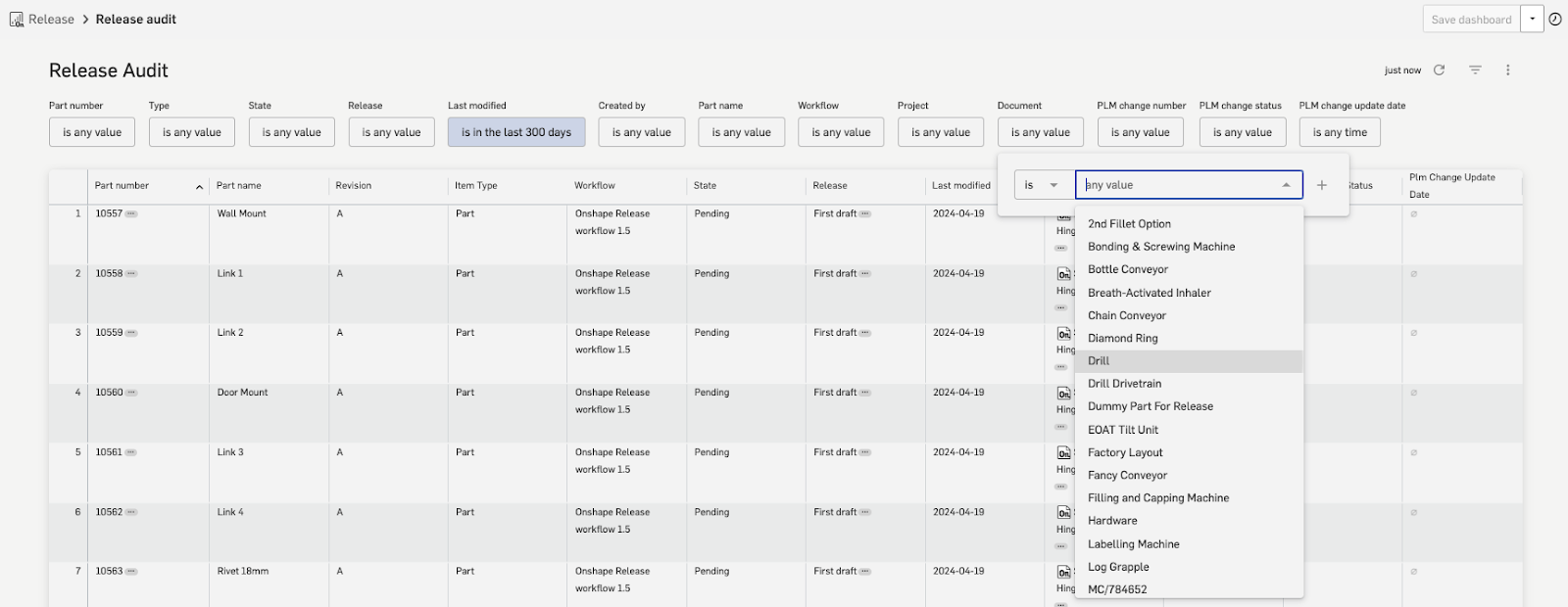 Documents Filter Release Audit AMpng