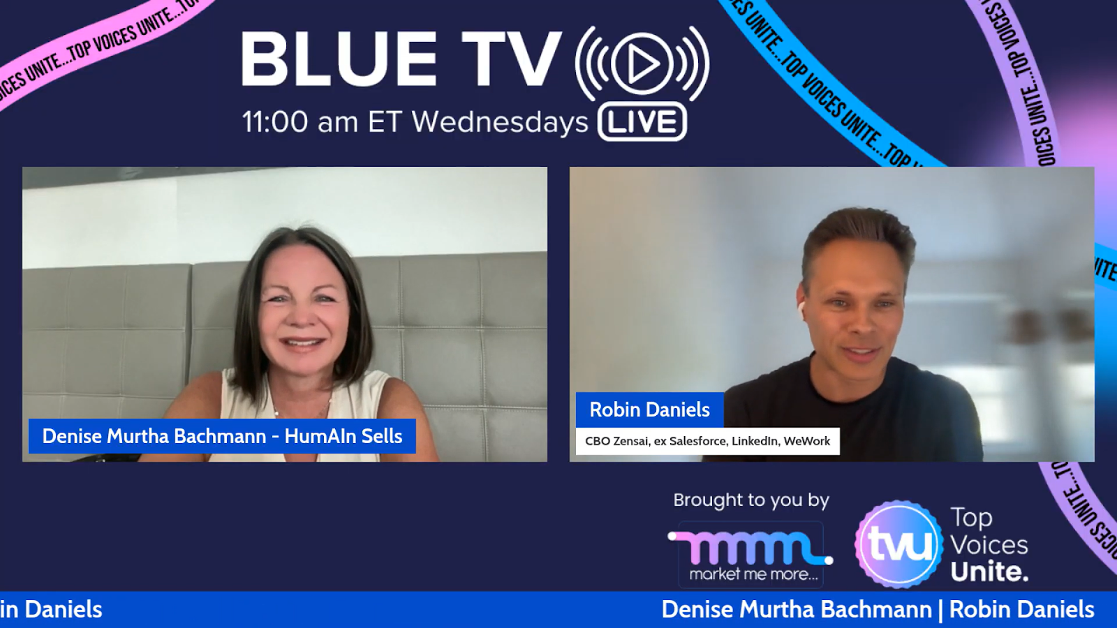 Denise Murtha Bachmann and Robin Daniels LinkedIn Blue TV livestream 