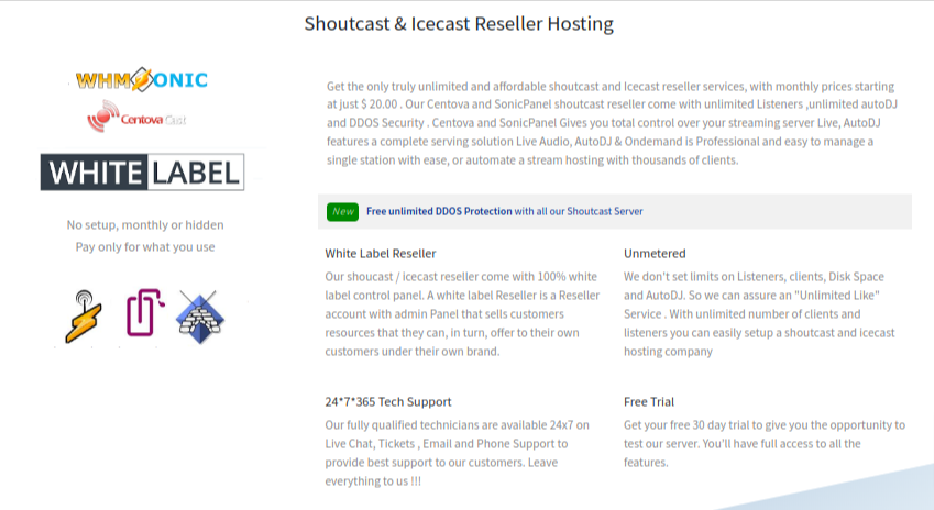 Shoutcast Reseller Hosting