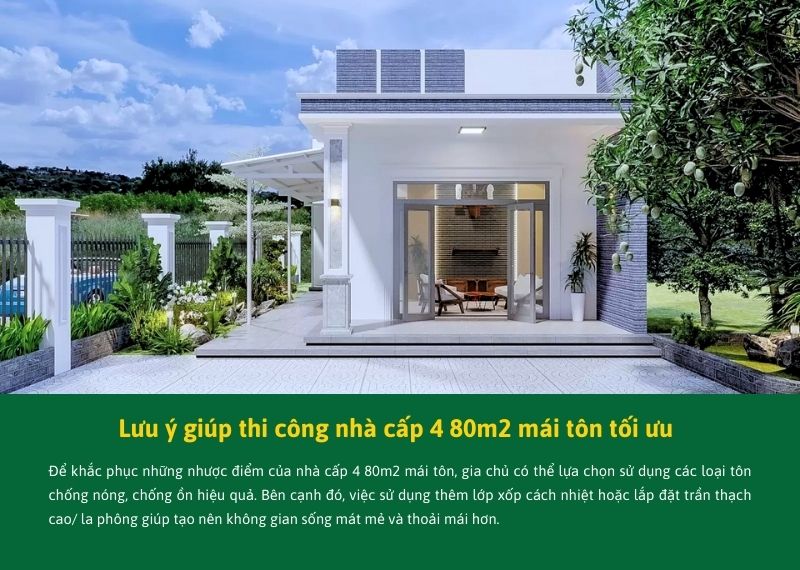 ưu ý giúp thi công nhà cấp 4 80m2 mái tôn tối ưu Xây dựng Nhất Tín