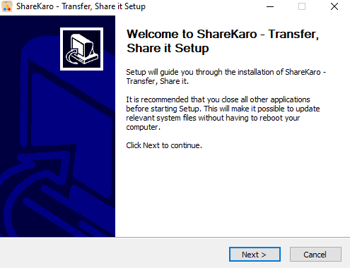 ShareKaro Installation Step 1