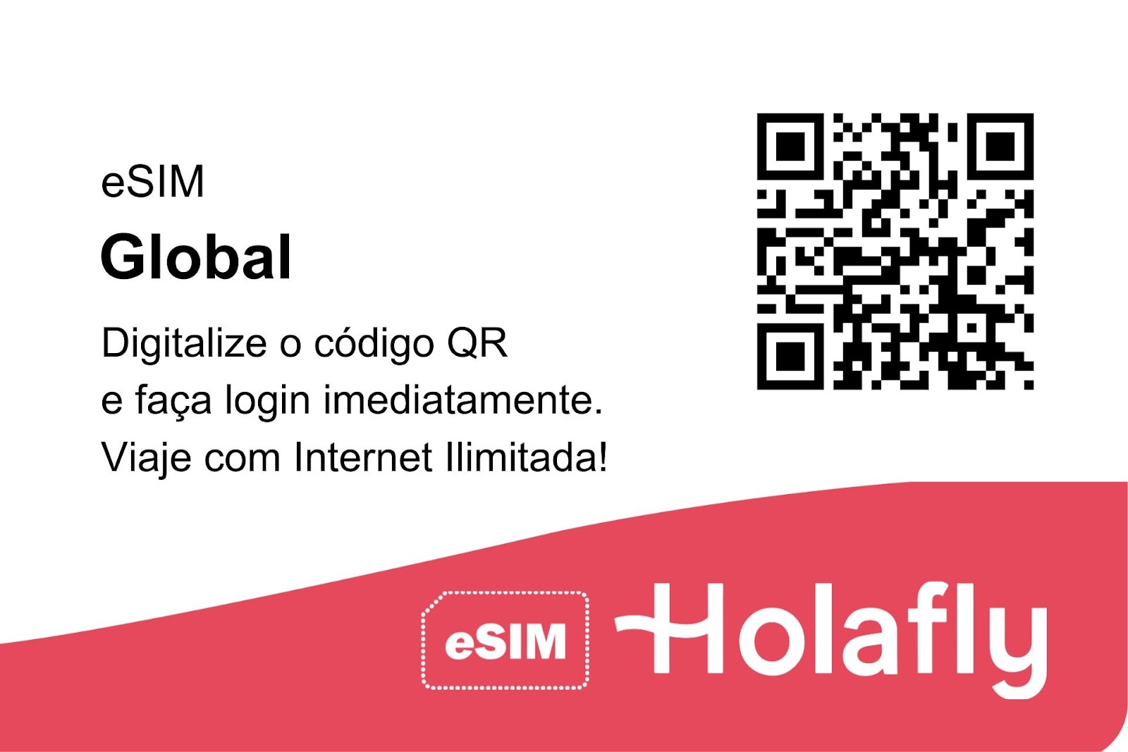 Escaneie este QR code para adquirir o seu cartão eSIM Global.