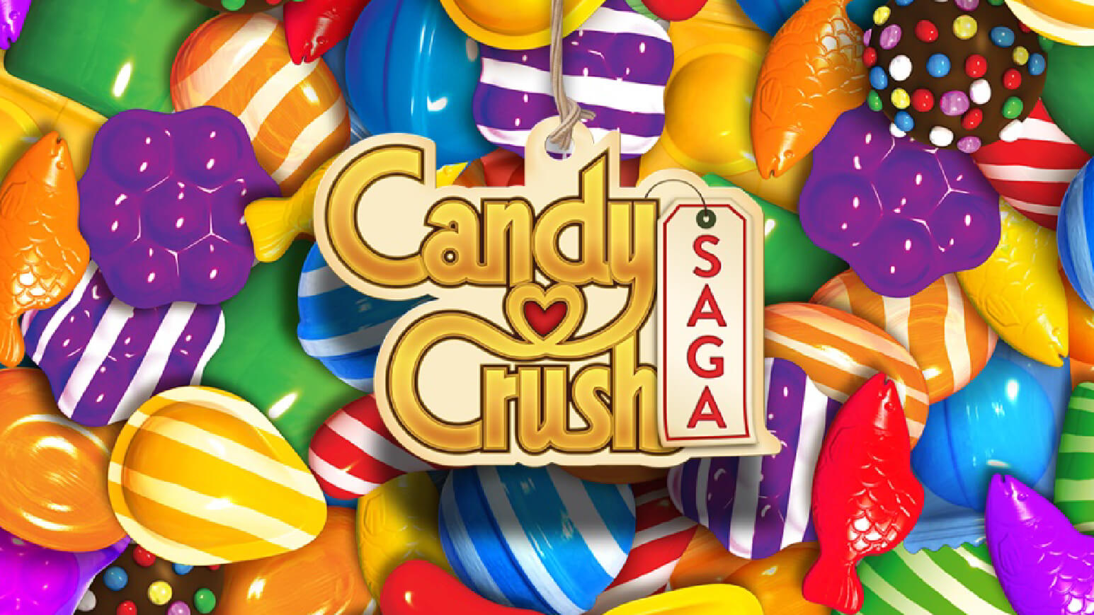 Screenshot depicting the main menu screen of Candy Crush Saga