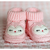 BABY PINK WOOL AND COTTON KIDS SHOE