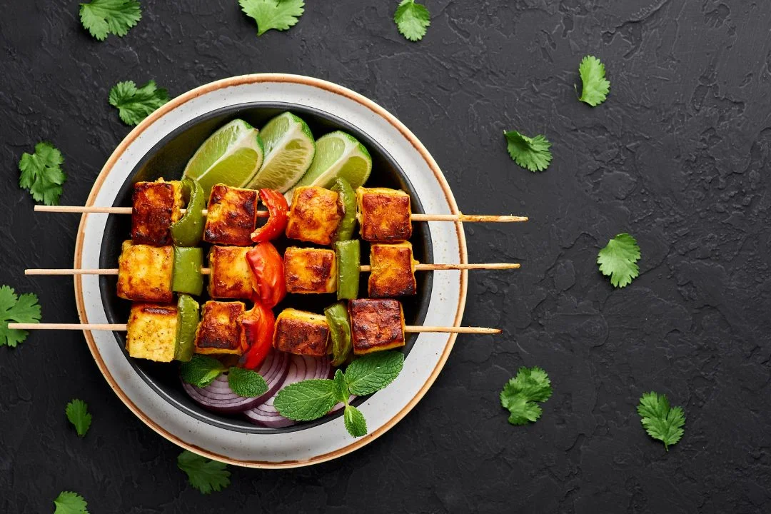 Paneer with Cucumber and Tomatoes