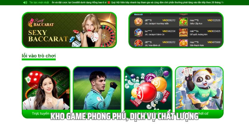 Kho game đổi thưởng chính là điểm cộng lớn thu hút nhiều người đăng ký