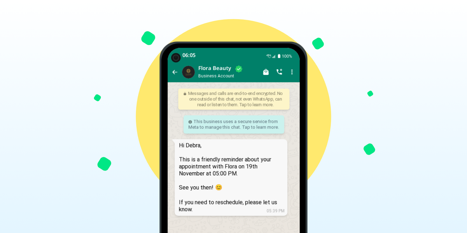 appointment reminder WhatsApp business template