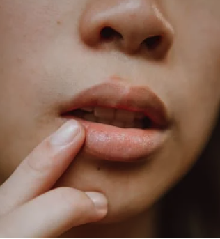 a closeup of a woman's lips