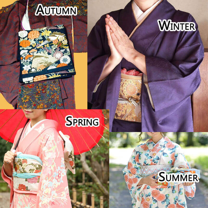 Seasonal kimono color combinations