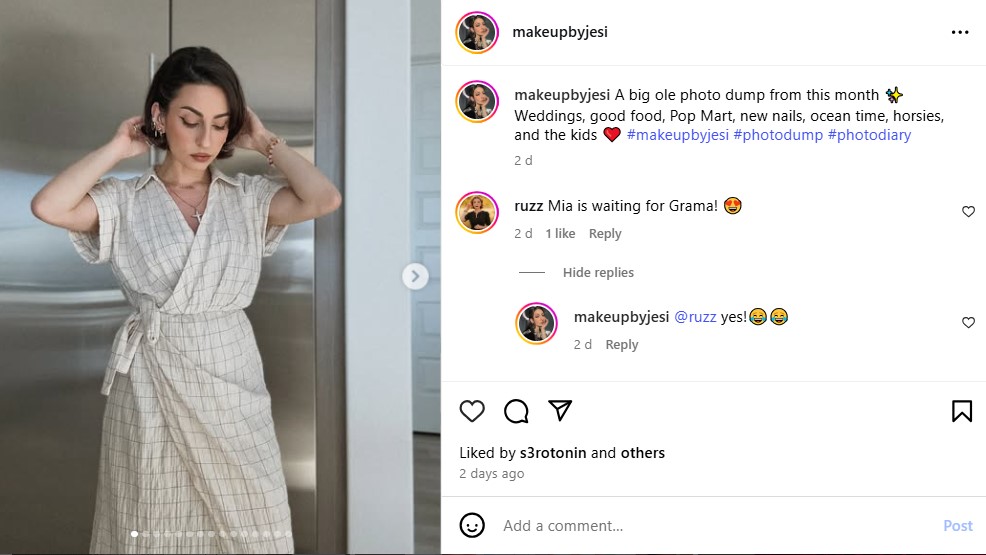 replying to followers comments on Instagram