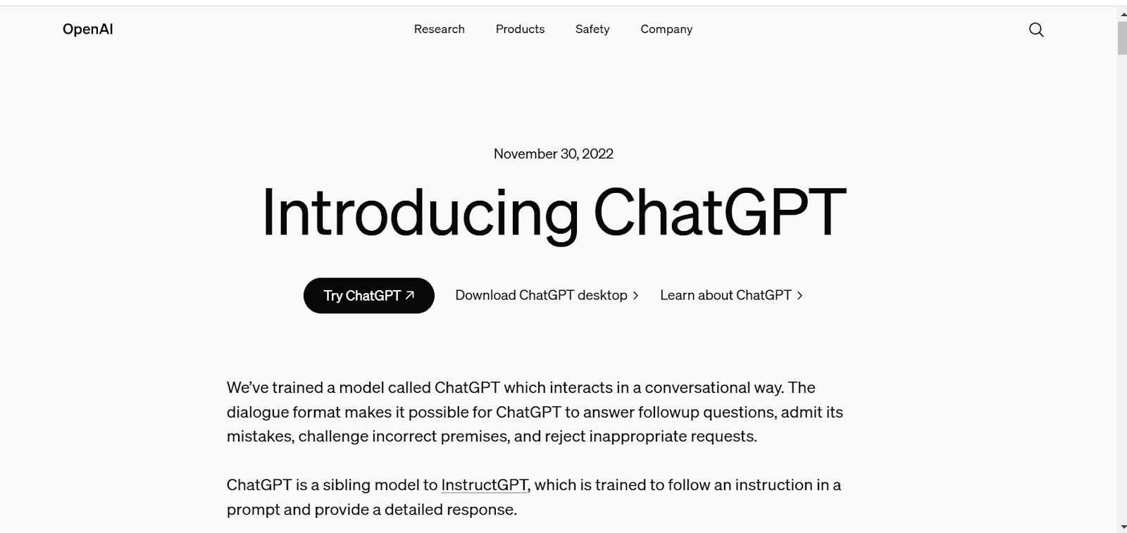 chat GPT screenshot