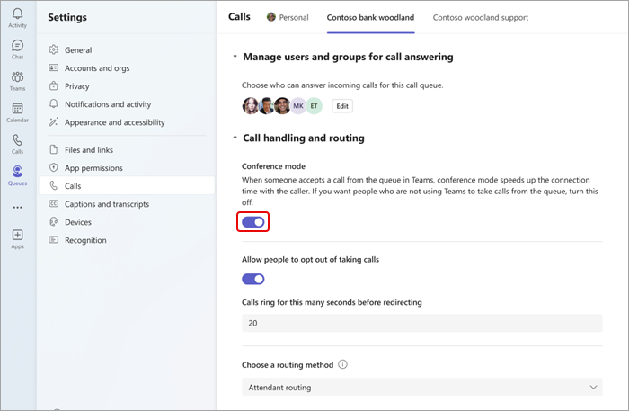 Managing users and groups for call answering in Microsoft Teams