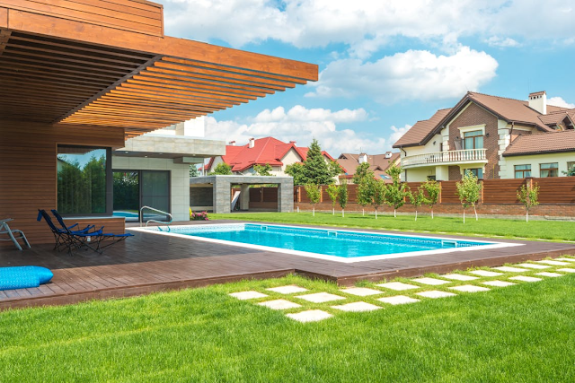 manison house with outdoor pool