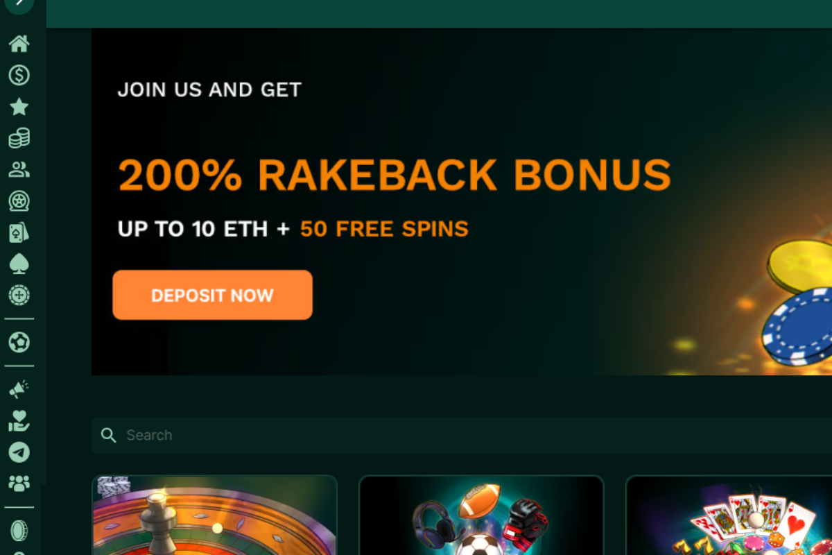 TG Casino web interface