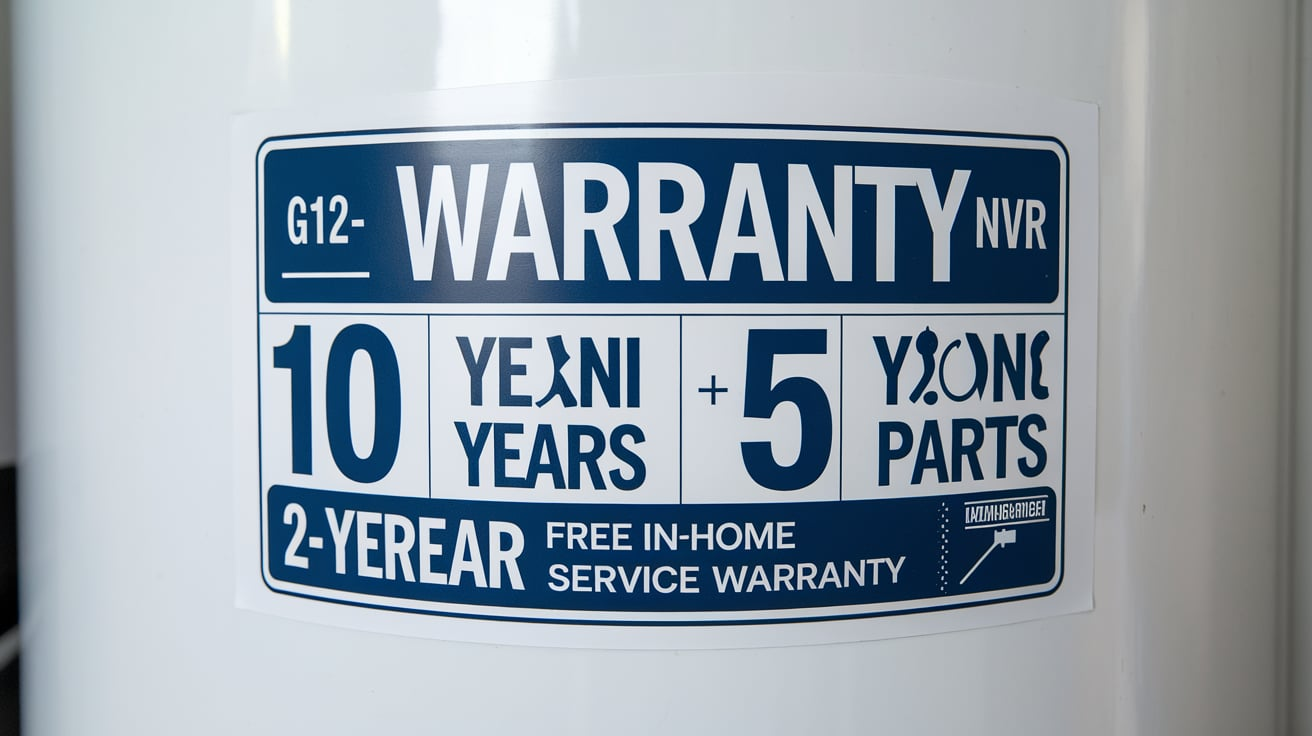 what is the full warranty for G12-UT5040NVR for water heater