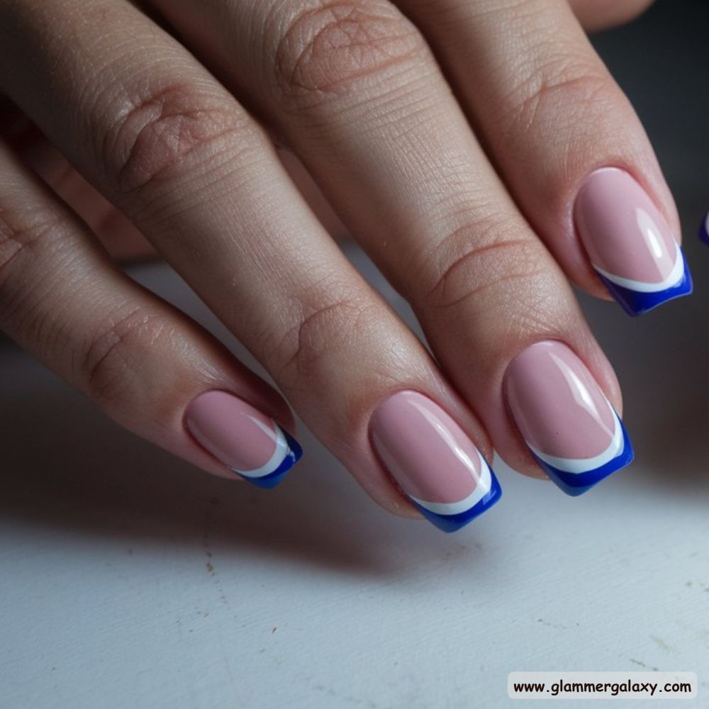 Birthday Nail Designs having Two-Tone French Tips
