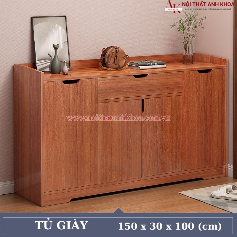 Tủ giày gỗ công nghiệp hcm hiện đại, giá rẻ (KT: 150 x 30 x 100cm)