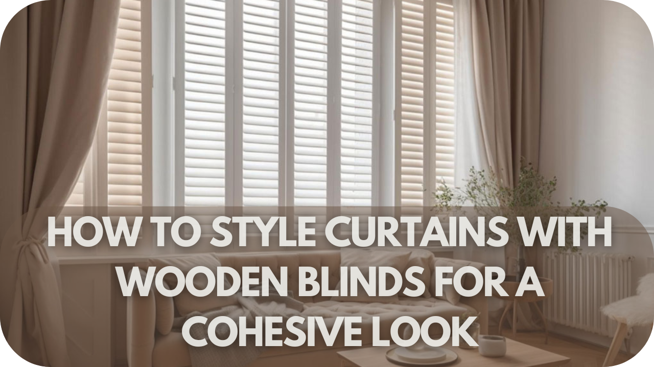 Styling curtains with wooden blinds for a cohesive look