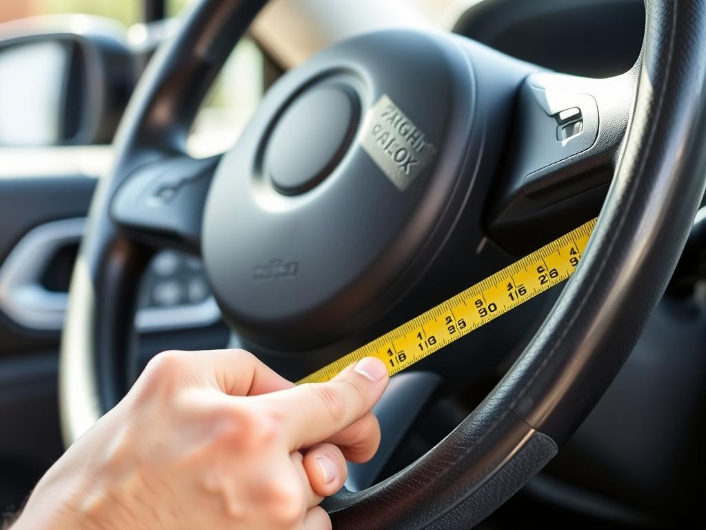 Measuring a steering wheel with measuring tape